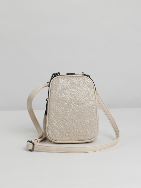 457-07 29133-7 Сумка фрейм женская экокожа Safenta бежевый