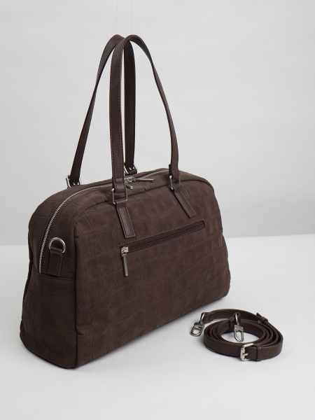 455-24 550229 Сумка доум женская эко нубук Ludor темно-коричневый