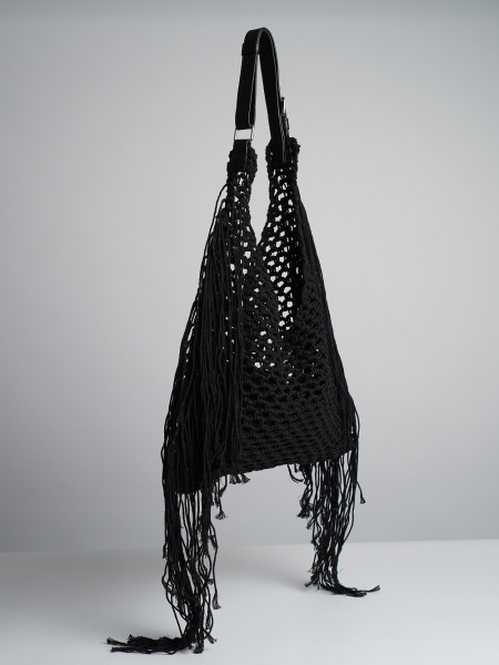 447-57 9668 Сумка Хобо женская текстиль Ludor черный