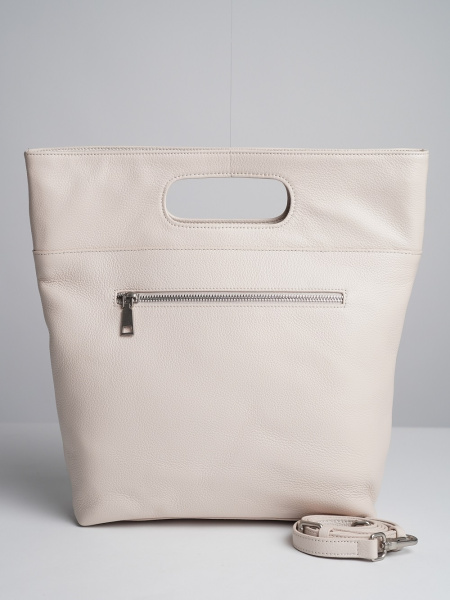 фото 448-83 1878 Сумка шоппер женская натуральная кожа Ludor молочный