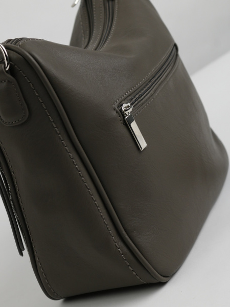 455-86 550177 Сумка хобо женская экокожа Ludor серый