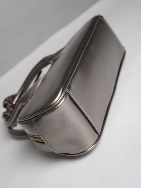 440-91 68001 Сумка доум женская экокожа Ludor темно-серебристый