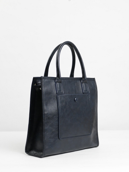 456-11 550273 Сумка тоут женская экокожа Ludor темно-синий