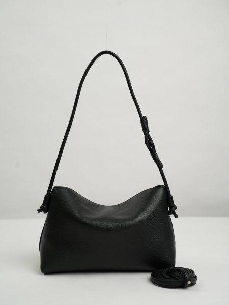 455-66 8836 Сумка хобо женская натуральная кожа Ludor черный