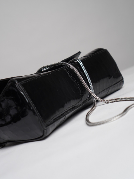 443-69 2180 Сумка стракчэд женская натуральная кожа Ludor черный