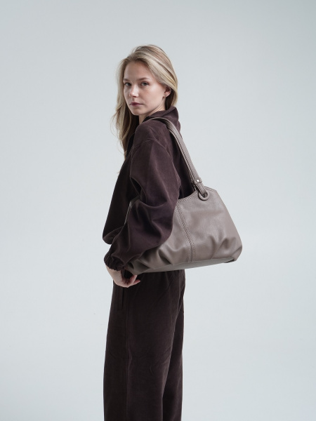 451-66 550230 Сумка доум женская экокожа Ludor темно-бежевый