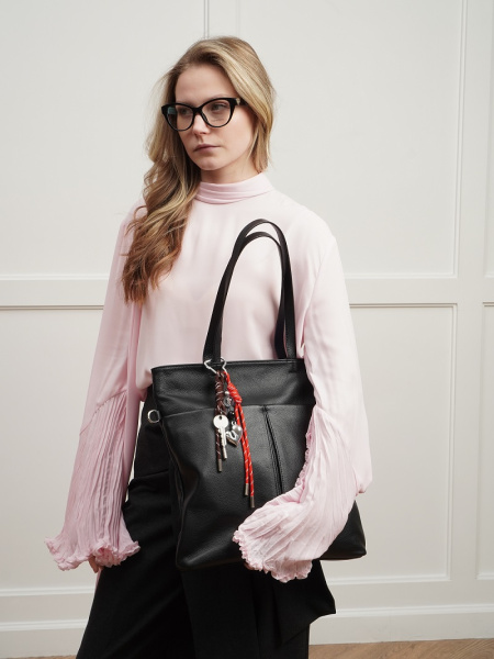 фото 452-04 20512 Сумка шоппер женская натуральная кожа Ludor бордовый