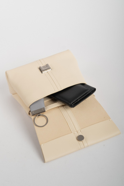 фото 402-27 9885 Сумка кросс-боди женская натуральная кожа Ludor светло-бежевый