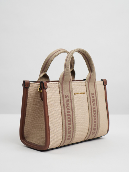 фото 445-49 СМ7459 Сумка кросс-боди женская текстиль David Jones молочно-коричневый