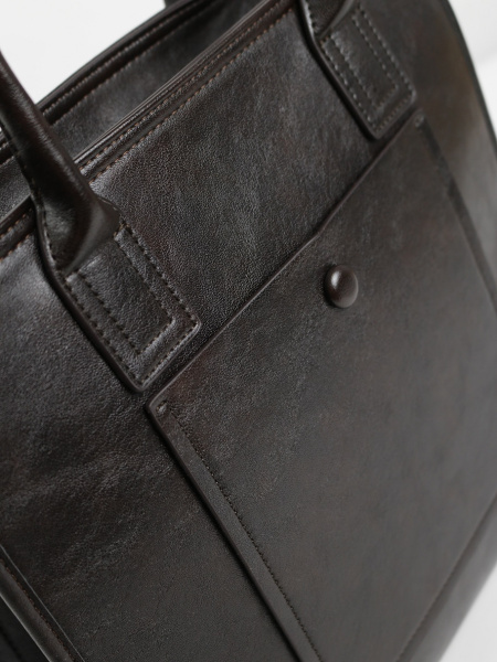 456-10 550273 Сумка тоут женская экокожа Ludor темно-коричневый