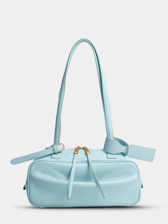 447-66 98111 Сумка тоут женская натуральная кожа Ludor голубой