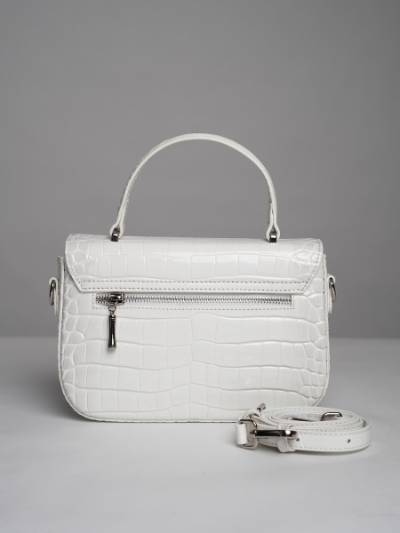 443-66 2086 Сумка стракчэд женская натуральная кожа Ludor белый