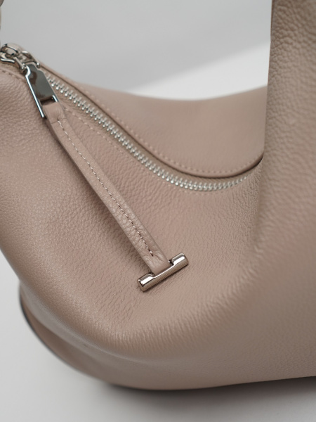 454-13 7771 Сумка хобо женская натуральная кожа Ludor темно-бежевый