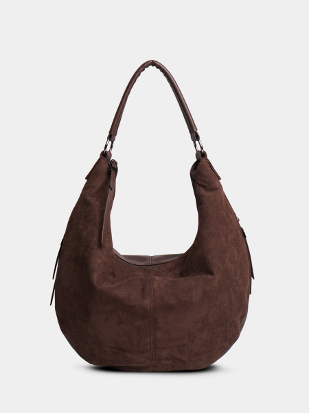 451-42 550237 Сумка хобо женская эко замша Ludor темно-коричневый