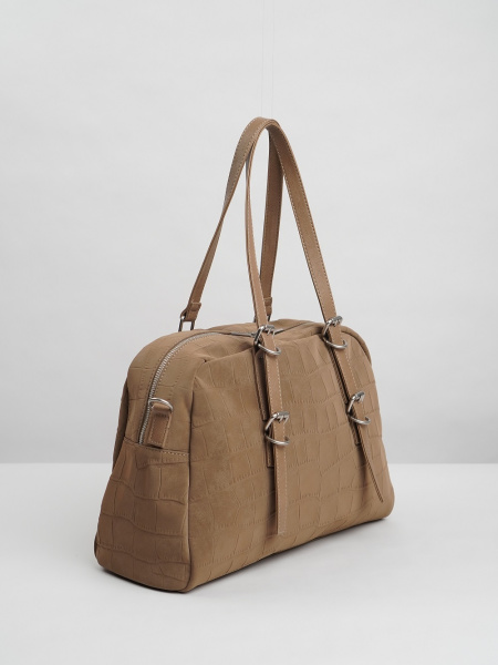 455-25 550229 Сумка доум женская эко нубук Ludor темно-бежевый