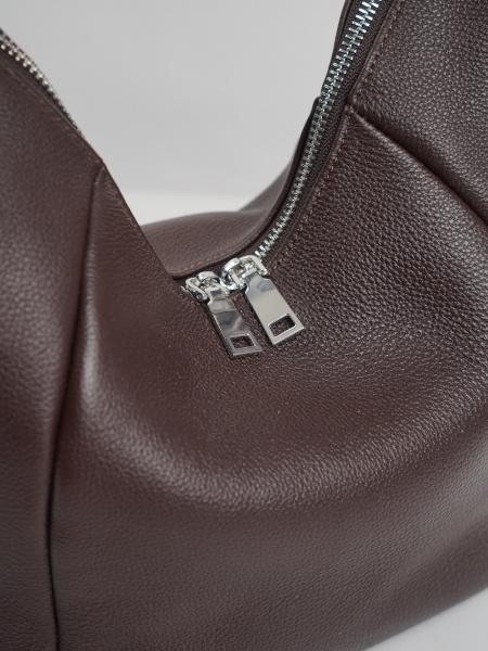 455-63 7728 Сумка хобо женская натуральная кожа Ludor темно-коричневый