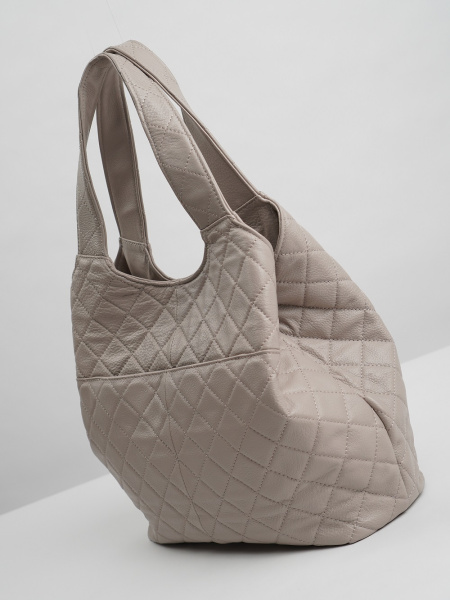 401-67 C0691H Сумка тоут женская натуральная кожа Polina&Eiterou темно-бежевый