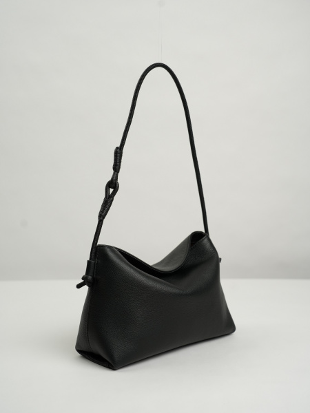 455-66 8836 Сумка хобо женская натуральная кожа Ludor черный