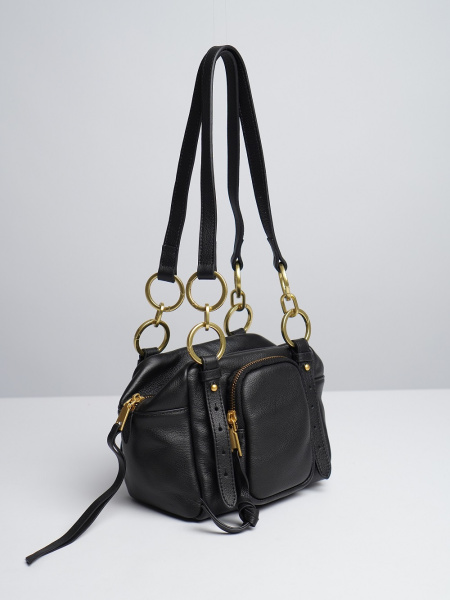 фото 449-66 8176 Сумка куб женская натуральная кожа Ludor черный