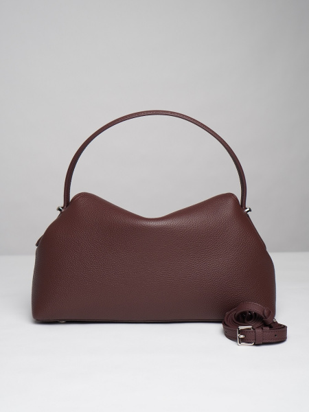 453-28 F9889B Сумка стракчэд женская натуральная кожа Ludor темно-коричневый