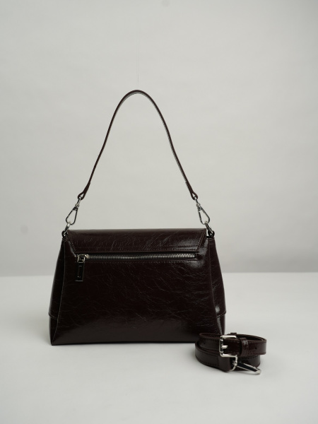 456-49 83360масло Сумка Флап женская натуральная кожа Ludor темно-коричневый