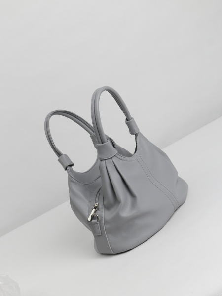 456-30 550249 Сумка хобо женская экокожа Ludor светло-серый