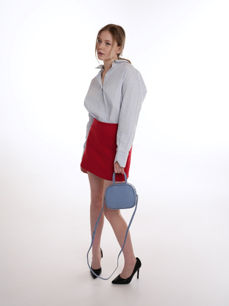 фото 454-61 80207 Сумка кросс-боди женская натуральная кожа Ludor голубой