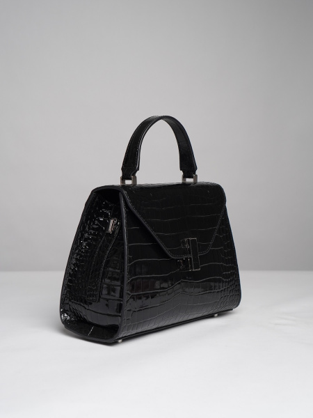 442-87 9668 Сумка стракчэд женская натуральная кожа Ludor черный