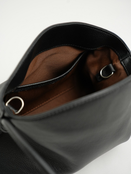 455-66 8836 Сумка хобо женская натуральная кожа Ludor черный