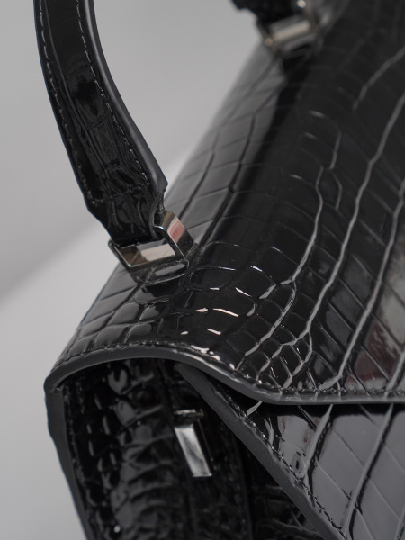 442-87 9668 Сумка стракчэд женская натуральная кожа Ludor черный