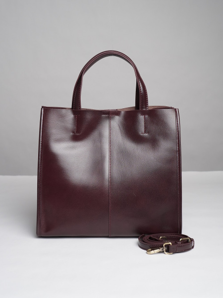 452-39 219 Сумка тоут женская натуральная кожа Ludor бордовый 452-39 219 Сумка тоут женская натуральная кожа Ludor бордовый