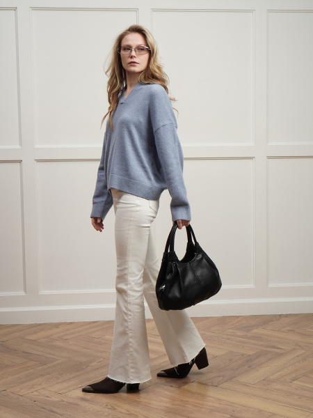 451-62 550249 Сумка хобо женская экокожа Ludor черный