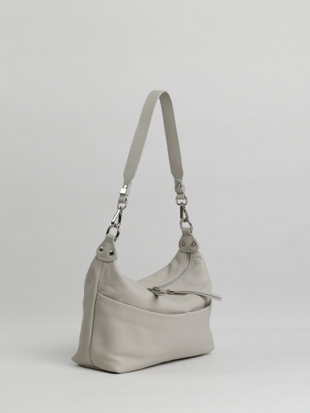 456-52 8517 Сумка хобо женская натуральная кожа Ludor бежевый