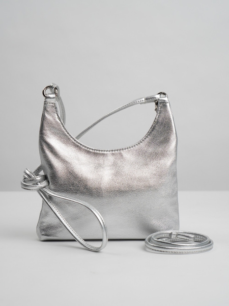 фото 431-26 10-040 Сумка кросс-боди женская натуральная кожа Ludor серебристый