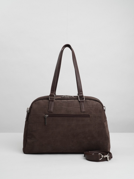 455-24 550229 Сумка доум женская эко нубук Ludor темно-коричневый