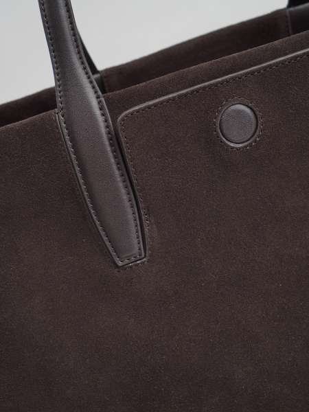 454-57 98170 Сумка тоут женская замша Ludor темно-коричневый