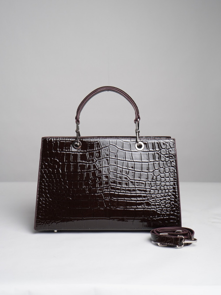 437-21 7238 Сумка тоут женская натуральная кожа Ludor коричневый