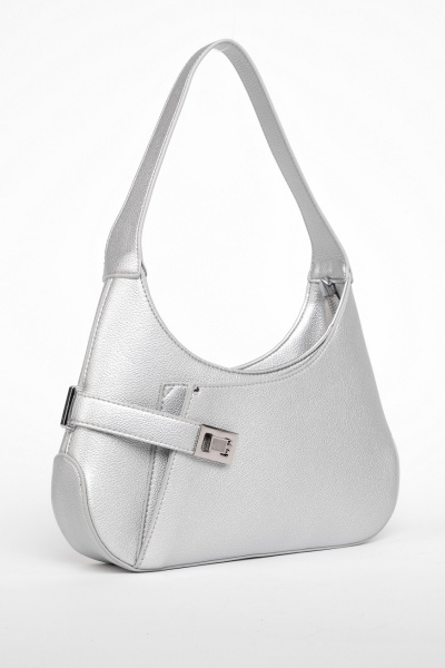 426-42 G8007 Сумка хобо женская экокожа Ludor серебристый