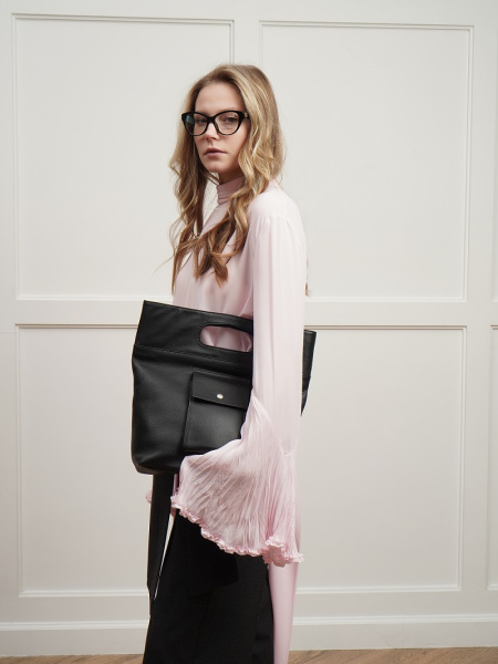 фото 448-84 1878 Сумка шоппер женская натуральная кожа Ludor черный