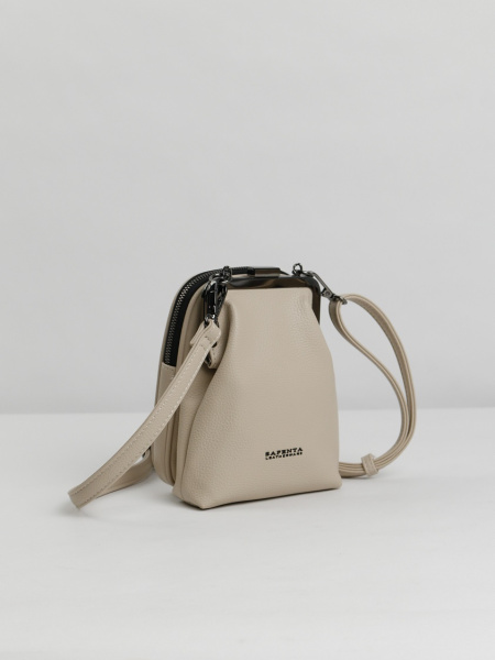 457-00 29133-9 Сумка фрейм женская экокожа Safenta бежевый