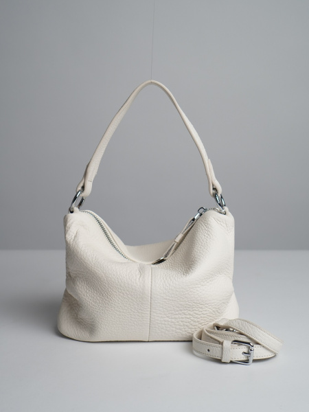 фото 447-54 6661 Сумка кросс-боди женская натуральная кожа Ludor молочный