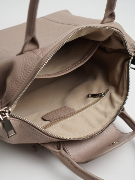 454-00 2406 Сумка тоут женская натуральная кожа Ludor темно-бежевый