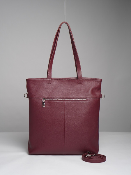 фото 452-04 20512 Сумка шоппер женская натуральная кожа Ludor бордовый