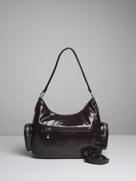 451-20 51164 Сумка хобо женская экокожа Safenta темно-серый