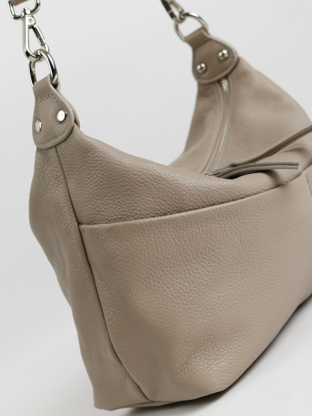 456-51 8517 Сумка хобо женская натуральная кожа Ludor темно-бежевый