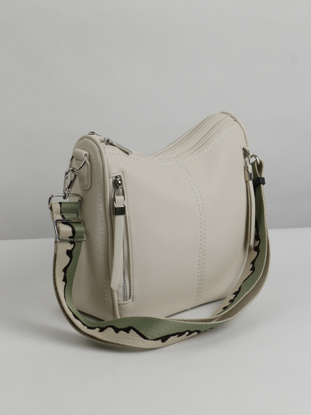 455-87 550177 Сумка хобо женская экокожа Ludor светло-бежевый