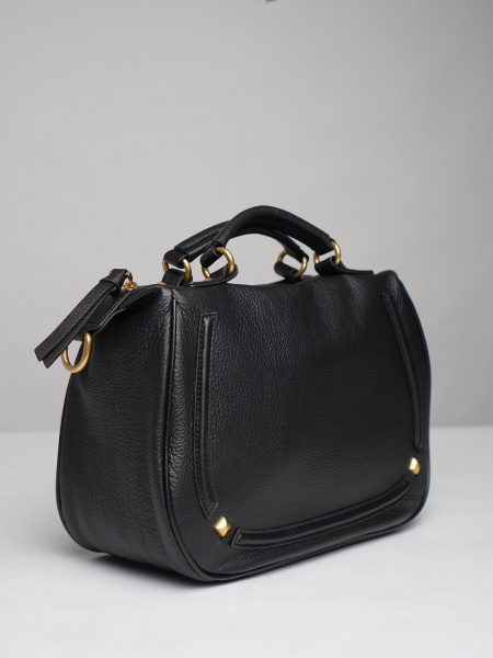 453-26 7015 Сумка доум женская натуральная кожа Ludor черный