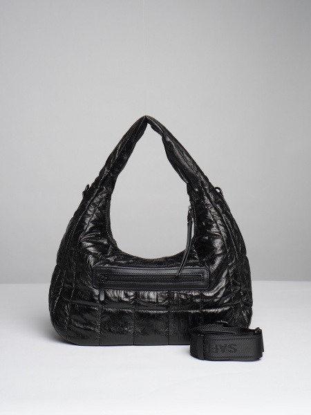 451-18 593461 Сумка хобо женская экокожа Safenta черный