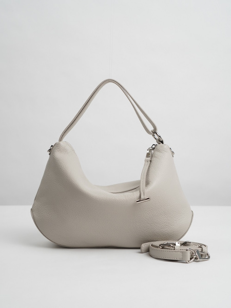 454-11 7771 Сумка хобо женская натуральная кожа Ludor бежевый