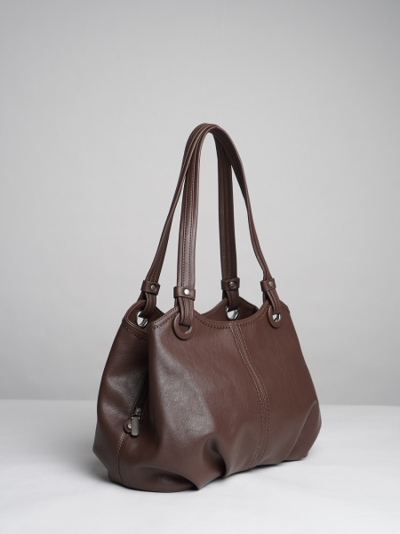 451-65 550230 Сумка доум женская экокожа Ludor темно-коричневый